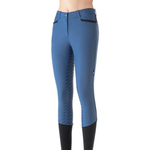 Equiline Cepif Ladies Full Grip Breeches, IT42, Indigo Blue