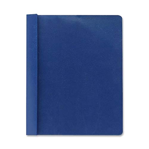 Smead Clear Front Report Cover, Three Double Tang Side Fasteners, 1/2" Capacity, Letter Size, Dark Blue, 25 per Box (87455)