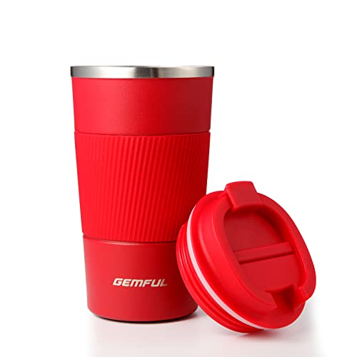 GEMFUL Mug Isotherme Cafe Tasse de Voyage pour café Chaud et Froid Lait et thé Cover
