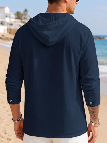 Image of Noble Monk Men's Solid Regular Fit Shirts| Shirt with Hood | Casual Wear for Men | Full Sleeve Shirt | Stylish Shirts for Men