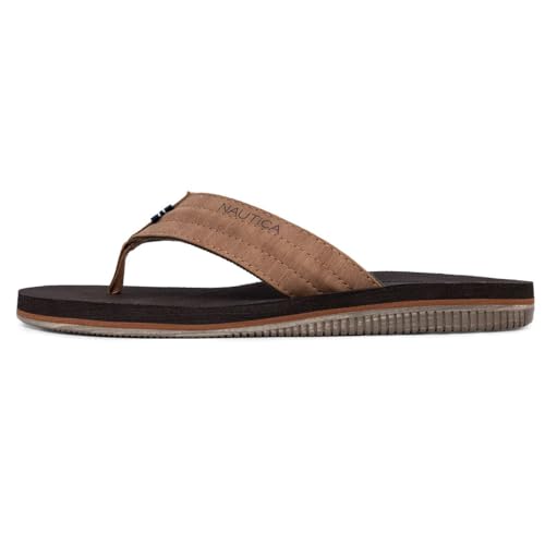Image of Nautica Men's Flip Flop Shower Sandals Slides - Comfortable Waterproof Beach Footwear Slip-On Thong (Medium /Wide Width)