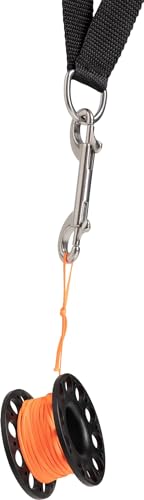 CRESSI Finger Spool w/SS Bolt Snap Black - Technical Finger Spool w/SS Bolt Snap Black - Technische Finger Spool komplett mit Tauchschnur und Karabinerhaken, Schwarz, 30m, Unisex