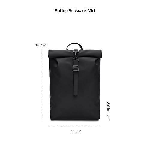 Image of RAINS Rolltop Rucksack Mini - Waterproof Backpack, Chest Strap, 3.4 Gal