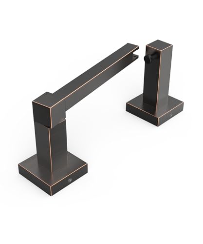 Image of FORIOUS Toilet Paper Holder Wall Mount, Stainless Steel Rustproof Double Post Pivoting Tissue Roll Holder for Bathroom, Commercial Toilet Paper Dispenser (Oil Rubbed Bronze, Square)