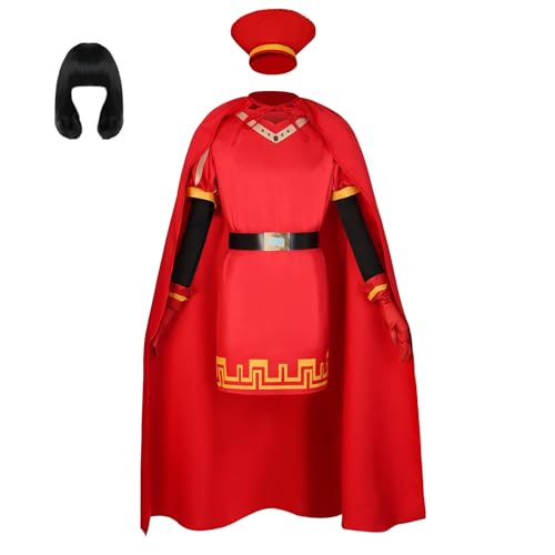 Men King Costume Red Robe Cloak Glove Hat Adult Fullset (red+wig M)