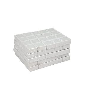 Gemstone Box 100Pcs Jewelry Box For Display Gem Stone & Diamond Stone Display Coin storage and Display Box Top Glass (Size – 3 x 3 Cm White) (100) (Black)