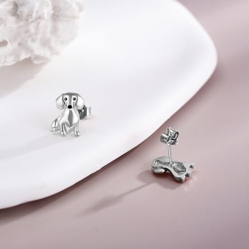 Dachshund Stud Earrings 925 Sterling Silver/Ross Gold Plated/Gold Plated Cute Dachshund Earrings Dog Jewelry Gifts for Women Mom Wife Dachshund Lovers3