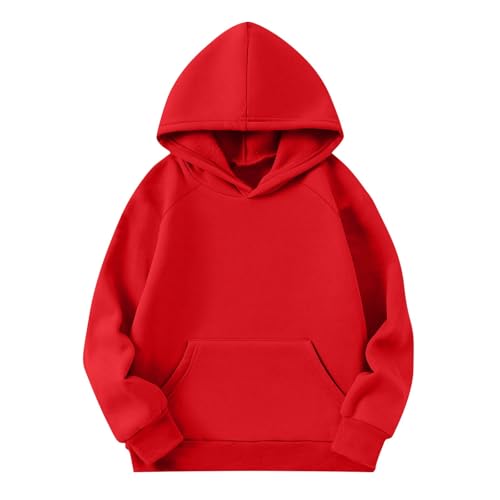 RKSTN Kids Solid Color Hoodies with Pockets Casual Sports Sweatshirts Hooded Fleece Lined Pullover for Boys Girls4