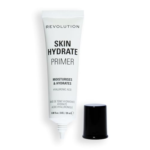 Revolution Beauty London, Hydrate Primer, Hydrating, Water-Based Face Primer, Lightweight with Vitamin E & Hyaluronate Acid, Vegan & Cruelty-Free, 0.98 fl oz