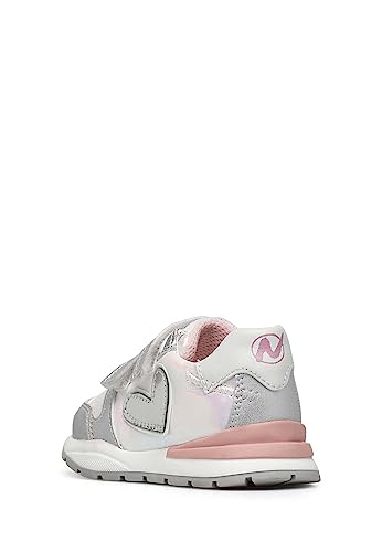 Naturino QUELLY VL.-Leather and Fabric Sneakers-Silver4