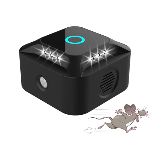 Ultraschall Mäuse und Ratten 360°, 3 Arbeitsmodi Nagetiermäuse Vertreiben Einstecken mit LED-Licht, Ultraschall Mäuseabwehr Mäuse für Nagetiere,...