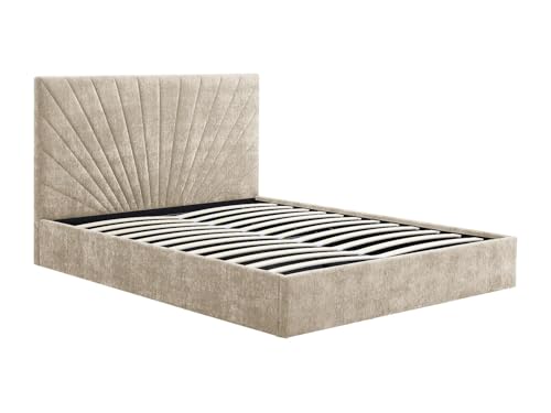 Vente unique   Cama con canapé abatible 2 plazas Ribiola   poliéster   Beige
