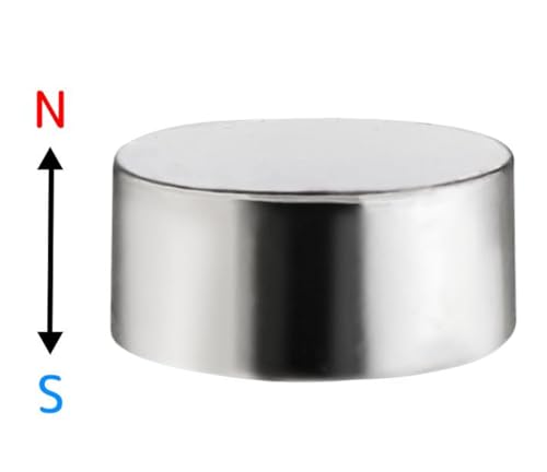 1.5" x 0.5" Neodymium Disc Magnet - 80lbs – Nickel-Coated Round Magnets for Office, Workshop, and Organization