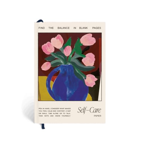 Papier journal bien-être tulipe : carnet de notes et de gratitude floral pour le développement personnel