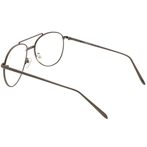 zeroUV - Classic Metal Double Nose Bridge Clear Lens Aviator Eye Glasses 55mm4
