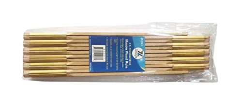 Zeluga 23-241 5/8in. x 6ft. Oversized Brick Mason Two Way Wood Rule, Natural