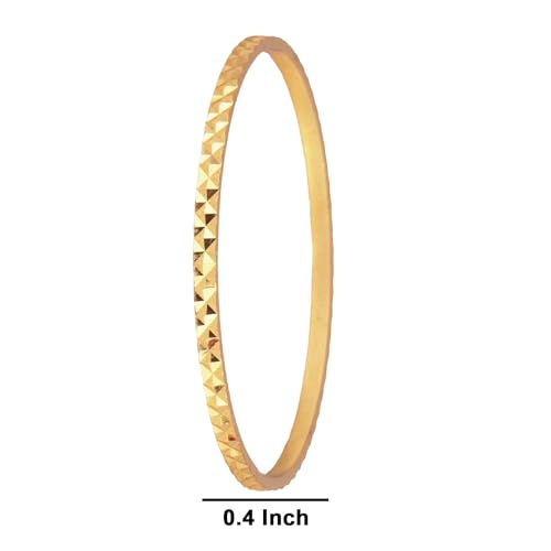 Image of JFL- Jewellery for Less Traditional Ethnic One Gram Gold Plated Cut Work Bangle Set Girls & Women