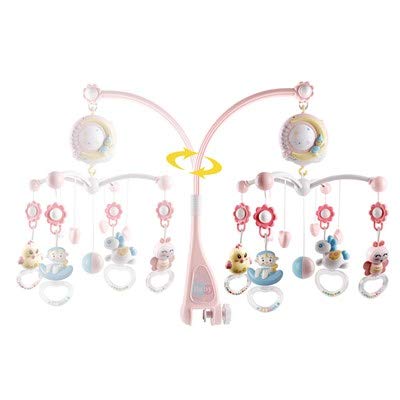 Babybett Mobile Musical Krippe Mobile Bettglocke mit Nachtlicht und Spieluhr Projektor Spielzeug Tier Rassel Lernspielzeug Bett Aufhängen Glocke Für Kinder Baby Cover