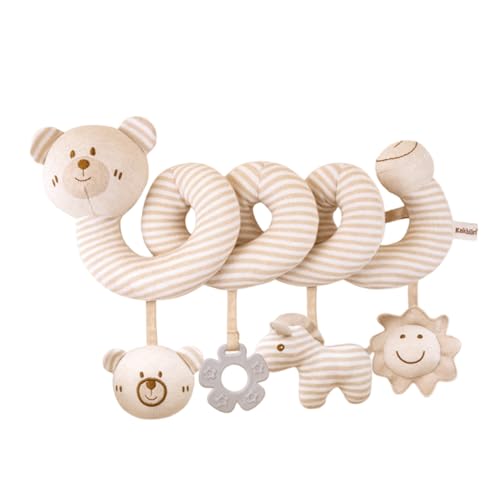 Jouet pour poussette, animaux en peluche en spirale suspendus, jouets de berceau avec anneaux de dentition, sons BB et cloches, jouets sensoriels éducatifs...