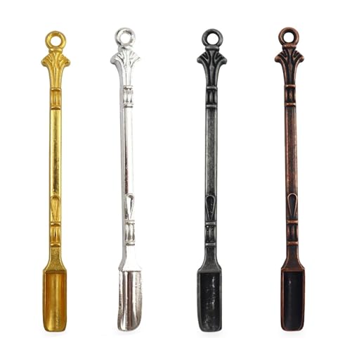 Snuff Löffel,4PCS Mini Scoop Schaufel Schnupftabak Löffel,Metall Schaufel,Schnupftabaklöffel,Mini-Schaufel,Puderschaufel für Medizin, Salze,...