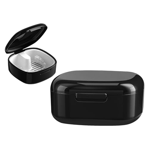 GmeDhc - GmeDhc Braces Box with Strainer, Portable Denture Box Cover, Invisible Braces Storage Box, Double Layer Hollow Drain, Prosthesis Box, for Holder, Cleaning Box