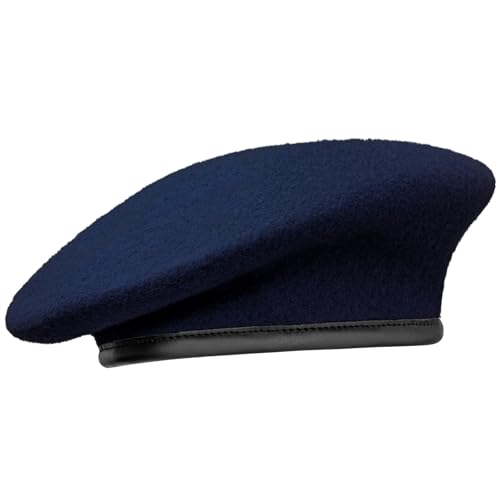 Gajaous Bérets Militaires Britanniques avec Bandeau en Cuir, béret en Laine de l'armée réglable pour Hommes et Femmes