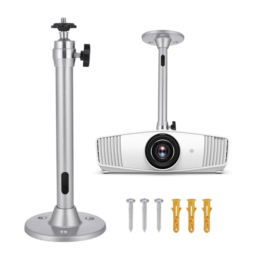 Support Universel pour Projecteur - Fixation Plafond/Mur avec Rotation 360° et Inclinaison 90° - Compatible Mini Projecteur, Caméras de Surveillance et...