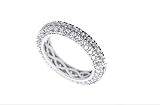 CZ by Kenneth Jay Lane Round Cubic Zirconia Pave Domed Eternity Band (Rhodium Plated, 7)