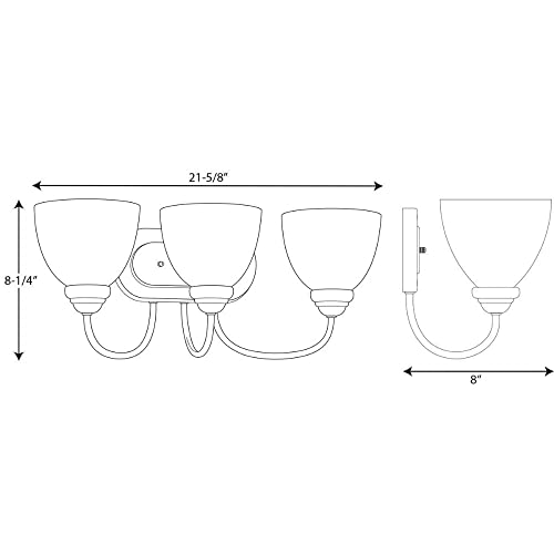 Image of Progress Lighting P2919-15 3-Light Bath Vanity Light, Polished Chrome Finish