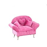 CONCISE Miniature Dollhouse Accessories Dollhouse Furniture 1/6 Scale Sofa Pink Jewelry Box Women Velvet Storage Jewelry Box(AAA Pink Sofa)