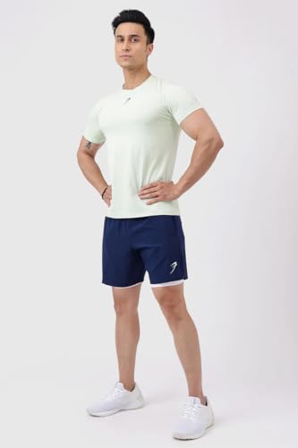 Image of FUAARK Men's Polyester-Cotton Blend Slim Fit Gym Workout & Sports T-Shirt