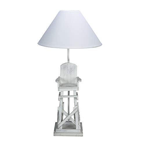 Beachcombers Life Guard Chair Accent Table Lamp Coastal Nautical Home Decor for Living