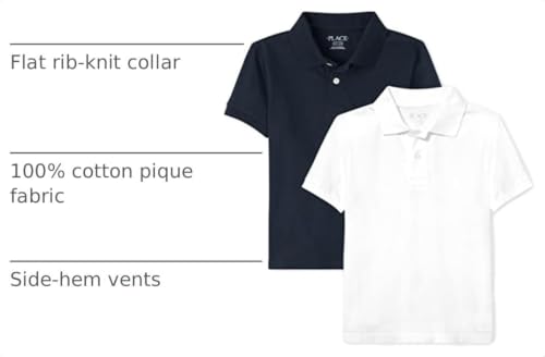 Image of The Children's Place Boys' Short Sleeve Pique Polo, 2 Pack