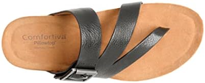 Comfortiva Women's Geary Flexible Slip-Resistant Casual Leather Slide Sandals, Black, 7.5 | Image 5