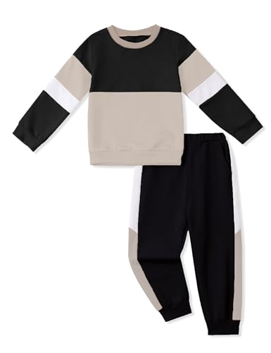 Image of Toddler Boy Clothes Long Sleeve Hoodie Sweatsuits Tops and Pants 2Pcs Boys Fall Winter Outfits Set