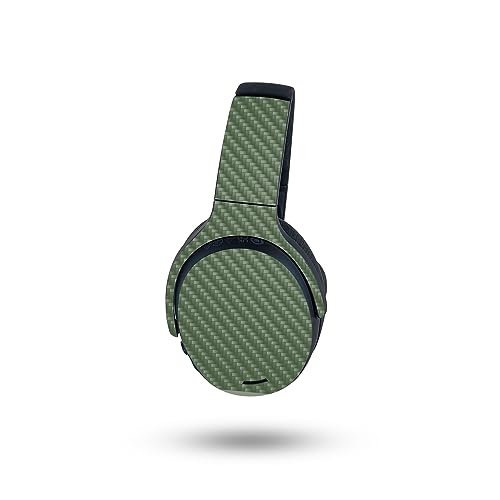 Image of MightySkins Carbon Fiber Skin Compatible with Skullcandy Crusher ANC 2 - Solid Olive | Protective, Durable Textured Carbon Fiber Finish | Easy to Apply