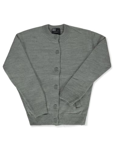 Girls' L/S Solid Cardigan - Gray, 18-20