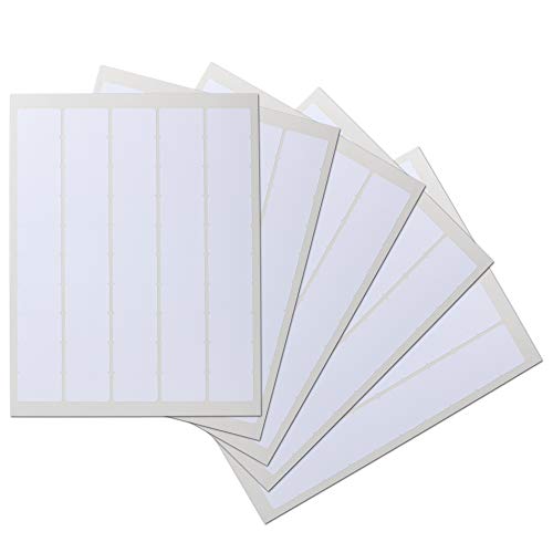 Crinklee Waterproof Essential Oil Labels, 250 Rectangles, 1.5x1 Inches, Oil Proof, Highly Durable Blank Stickers