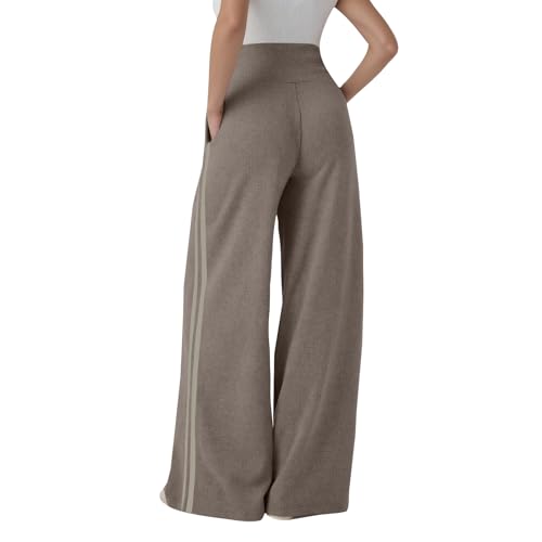 Sweatpants for Women Barrel Oversized Cargo Sweatpants Baggy 2 Side Stripes Palazzo Pants Wide Leg Workout Lounge Drawstring3