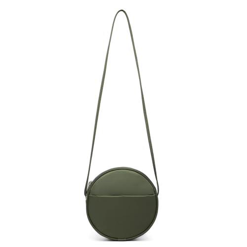 Image of Circle Crossbody Bag for Women NYLON Circle Purse with Zipper Adjustable Knot Shoulder Straps