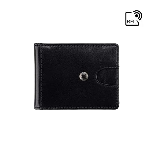 VISCONTI Slim Collection Chisel Leather Wallet RFID Blocked Tap and Go VSL57 (Black/Orange)3