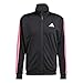 adidas Men's 3-Stripes Tricot Track Top, Black/Lucid Pink, Large