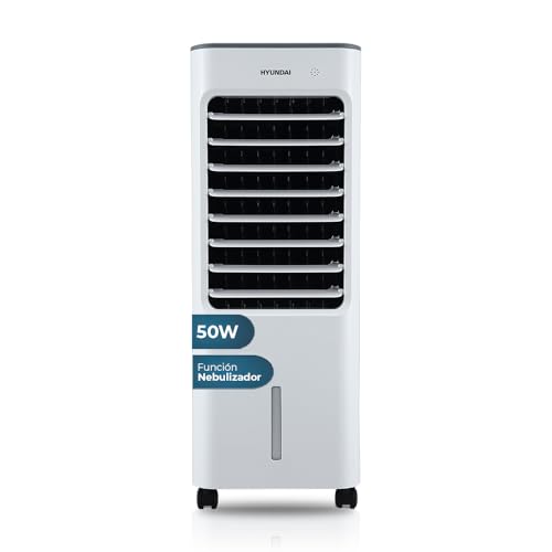 Hyundai Ventilador Climatizador Blanco, HVC502800. 3 Velocidades, 8 Aspas