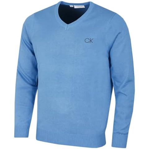 Calvin Klein Blue Marl V-Neck Sweater Cover
