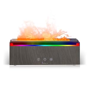 Grevol Essential Oil Diffuser for Home: Air Diffuser Long Lasting Aroma for Room – Flame Diffuser with Color Changing Light for Home Decor