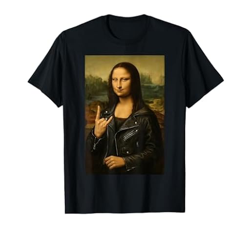 Divertido Arte de Heavy Metal de la Banda de Rock de Mona Lisa Camiseta | Ya disponible en tu tienda friki favorita! En mundofriki.es!