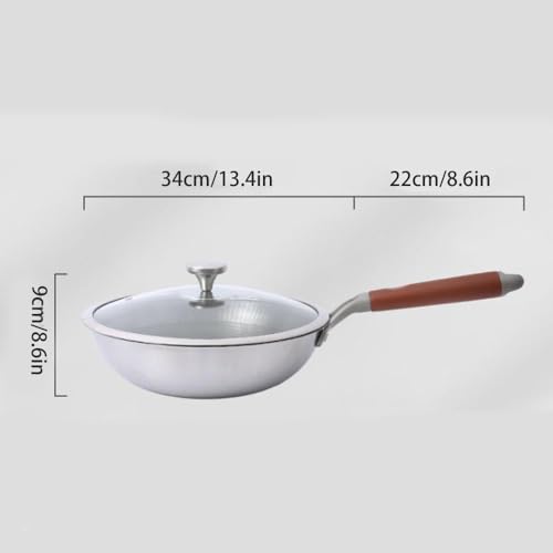 Wok de aleación con tapa y mango, antiadherente miniatura 5