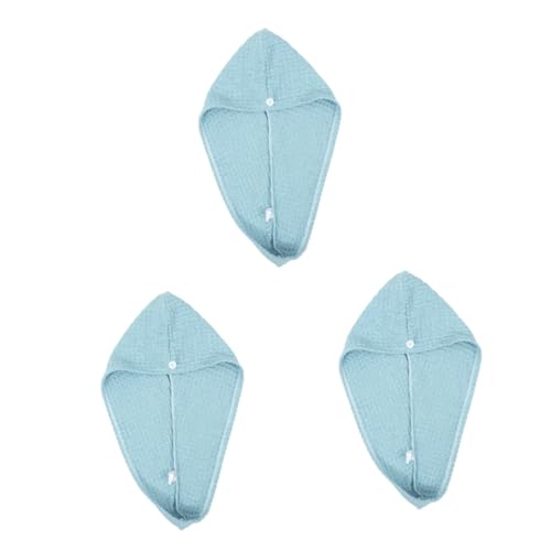 Cabilock 3 Piezas Gorro De Ducha De Secado Rápido Esenciales De Ducha para Mujeres Turbante De Toalla Cubiertas De Pelo para La Ducha Toalla para El Pelo Blue Fibra Extrafina