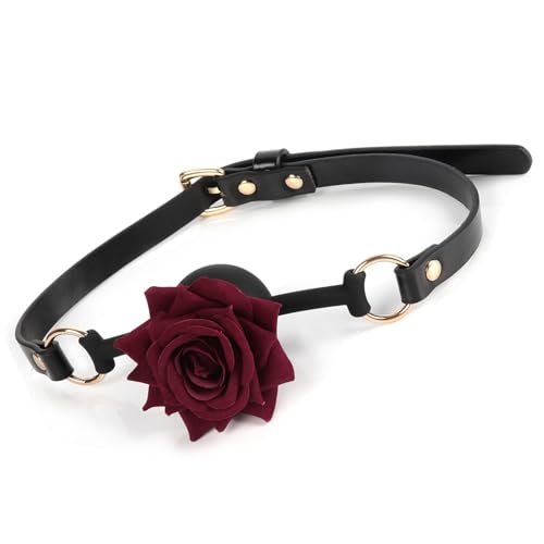 BDSM Restraints Open Mouth Sex Gags Muzzles Oral Gag,Breathable Ball Gag Rose Gag,Silicone Mouth Gag