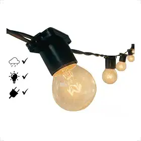 Varal de Luzes 20m Externo Lâmpada Amarelo Transparente (110, Volts)